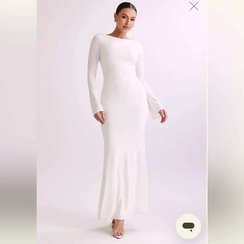 Meshki Tarna Long Sleeve White Dress - Picture 1 of 3